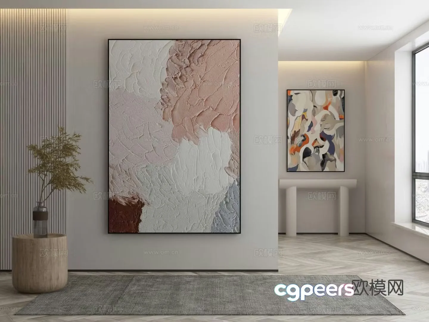 Modern decorative painting art painting abstract painting 3d model