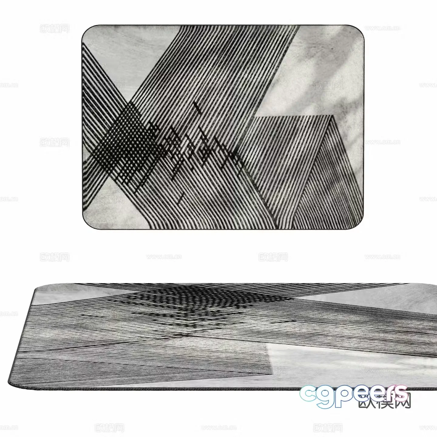 Modern living room carpet 3d model