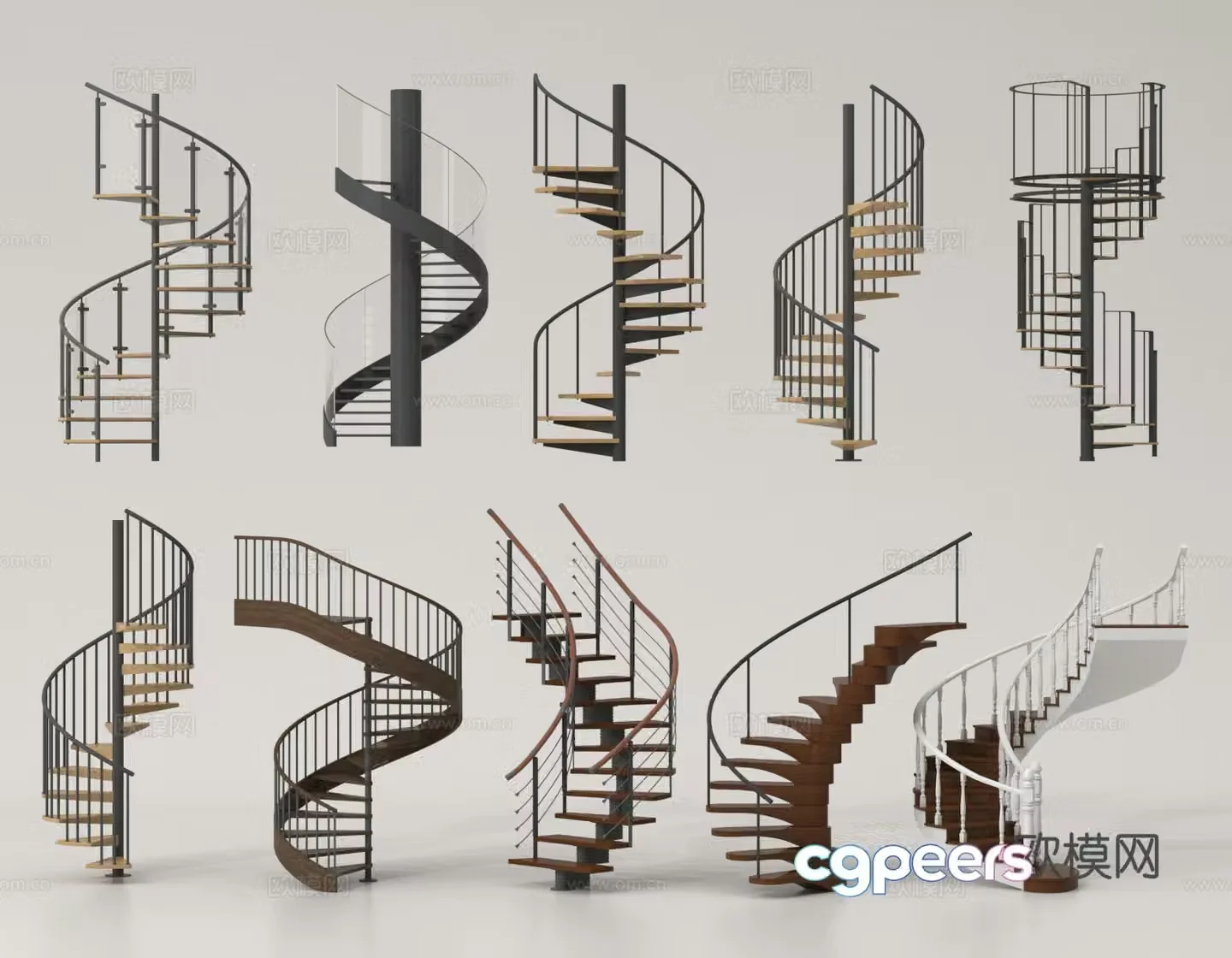 spiral staircase suspended staircase 3d model