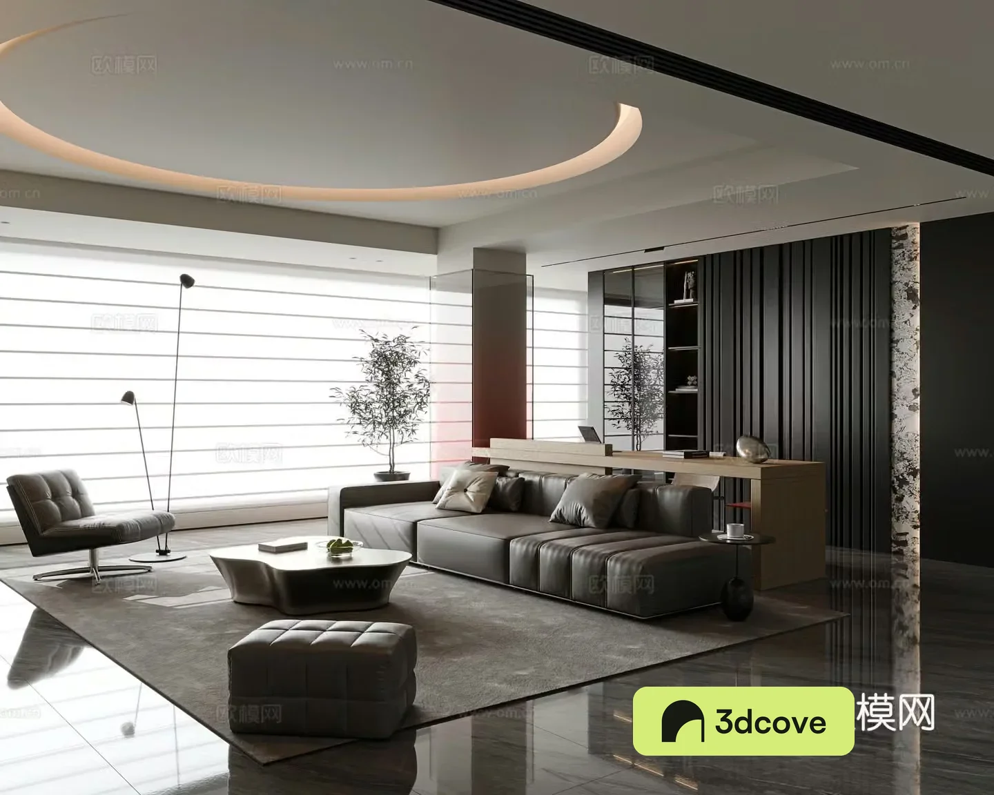 Italian living room large flat living room study room horizontal hall sofa coffee table combination
