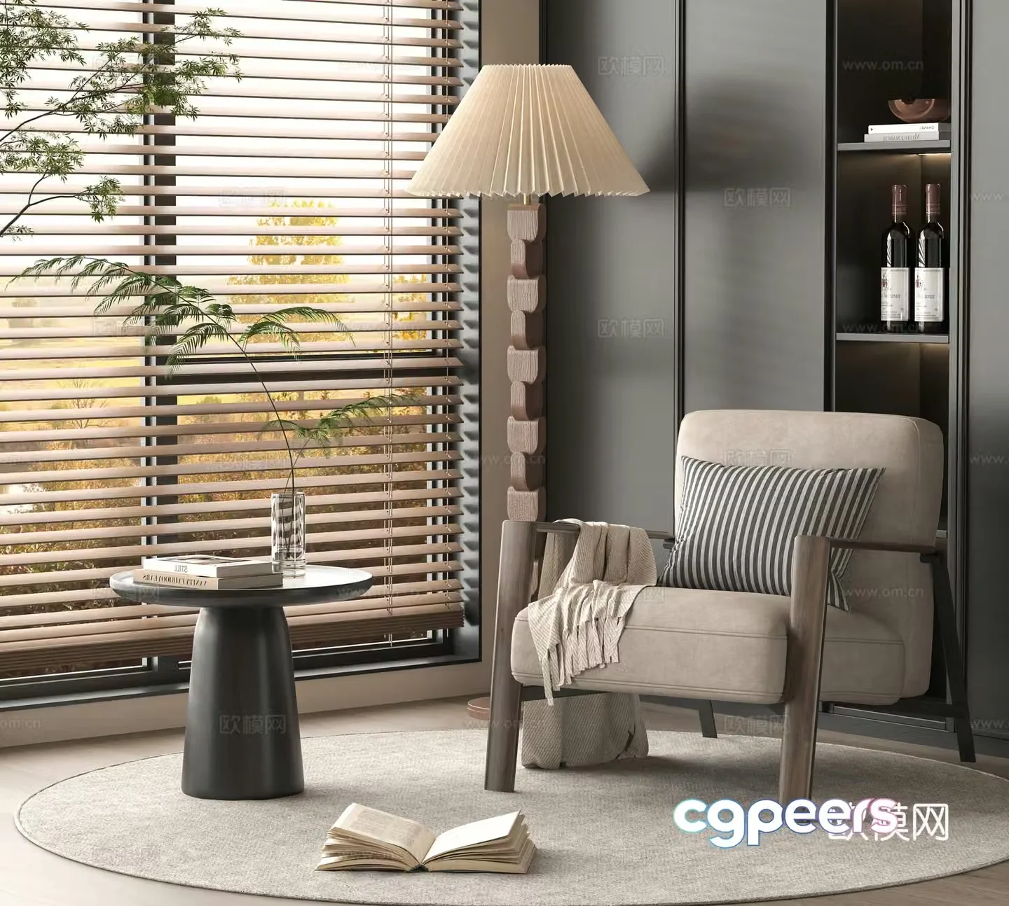 Medium style leisure chair 3d model
