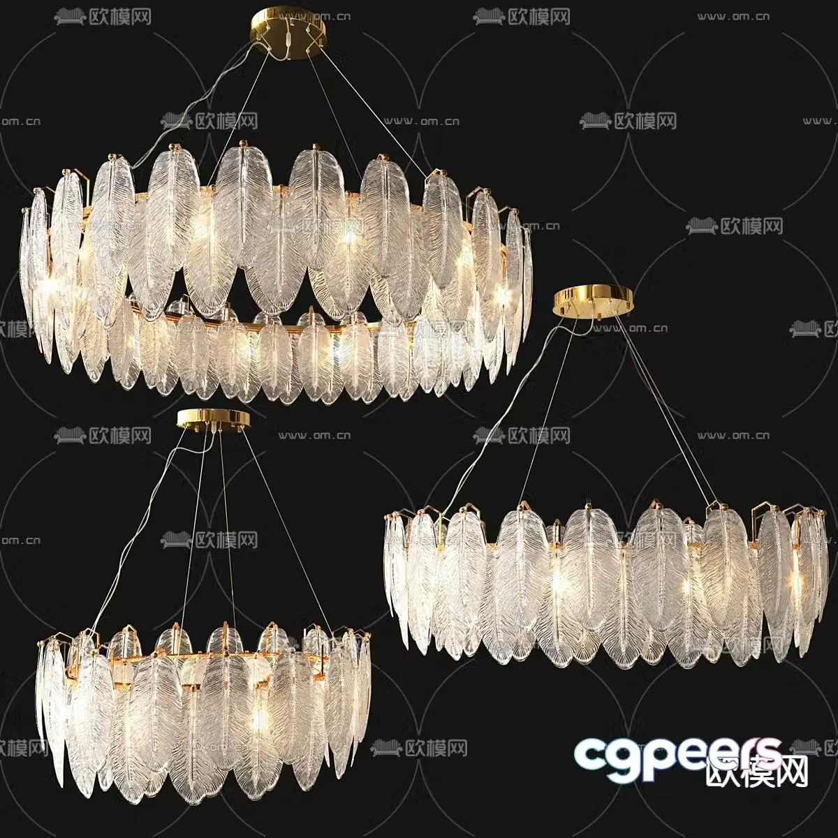 crystal chandelier glass chandelier 3d model