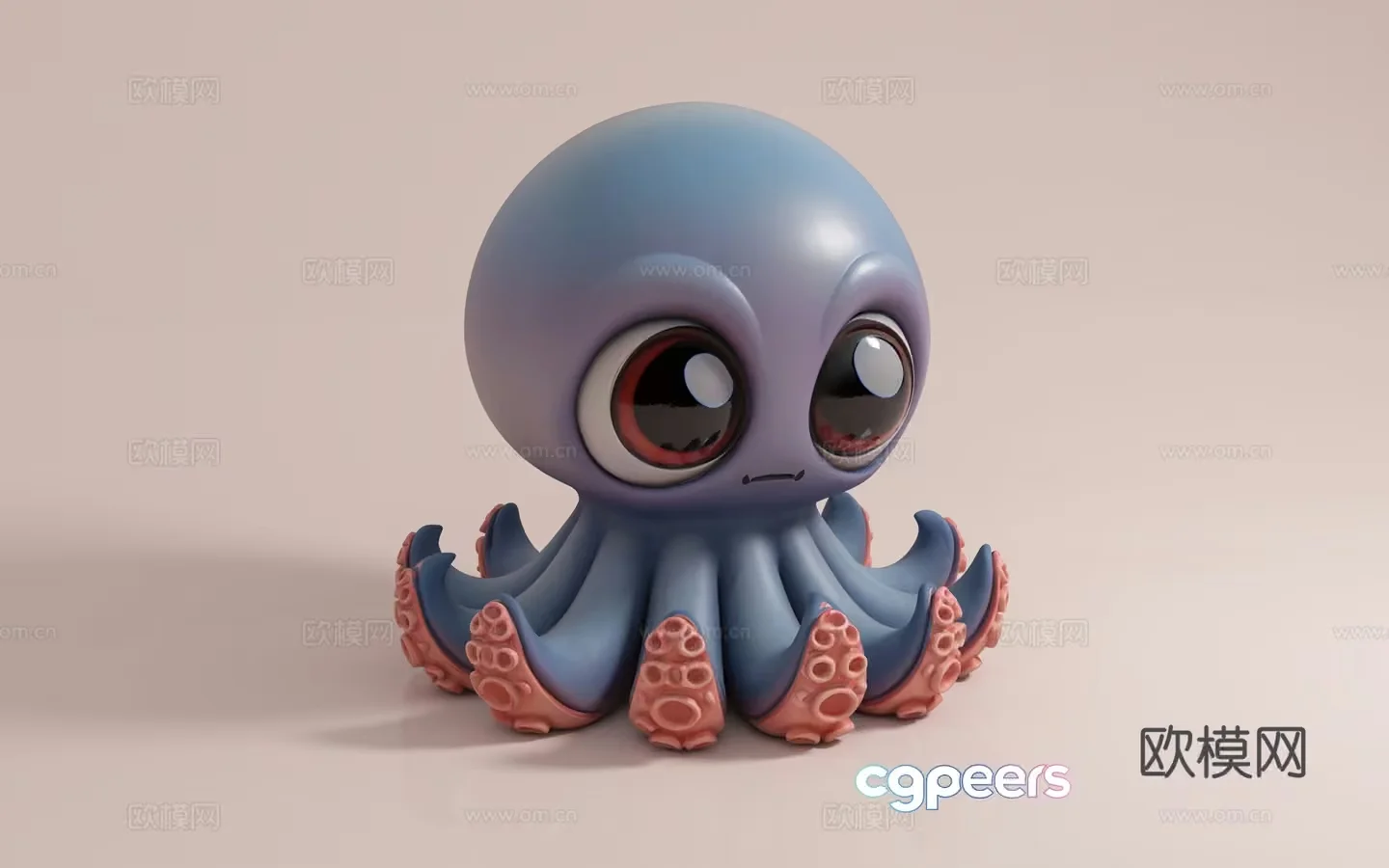 Octopus Toy With Large Eyes 3D Model – 23155 – VRAY Render