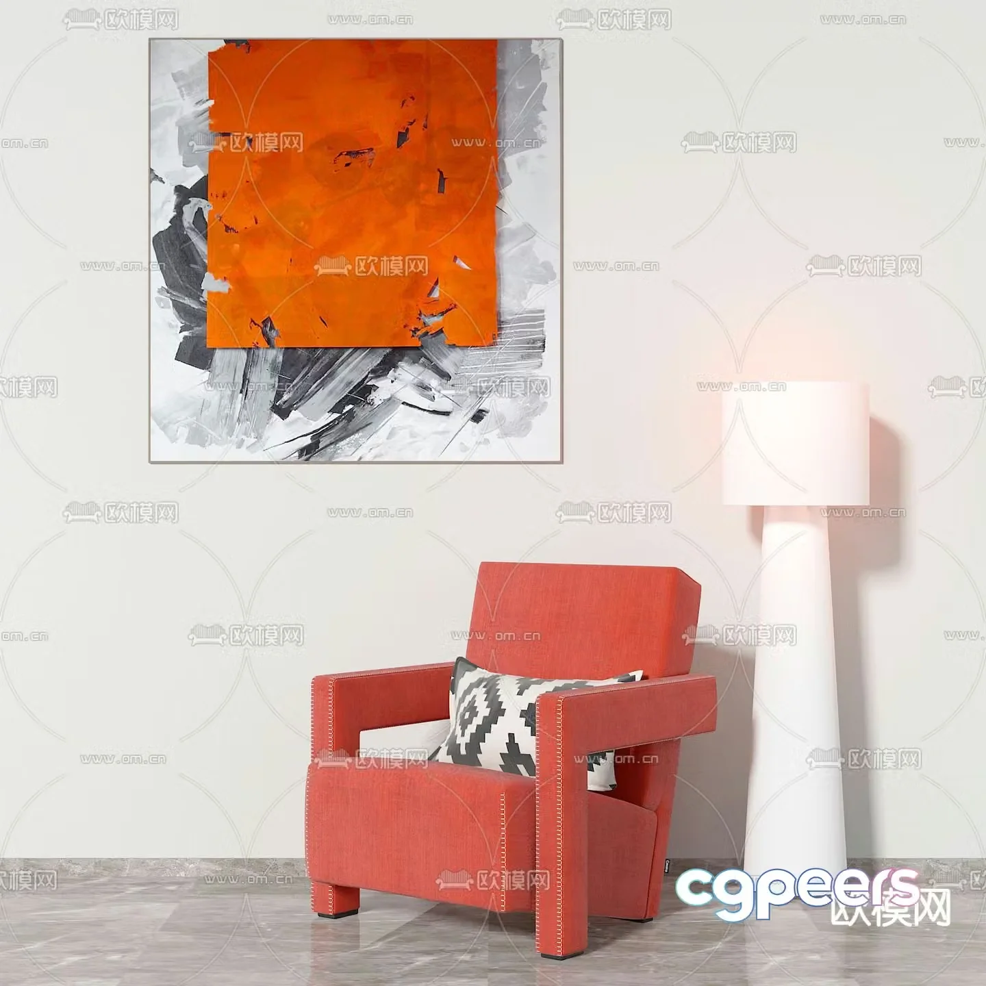 Postmodern leisure sofa chair 3d model