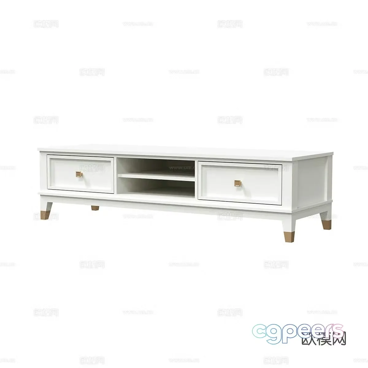 Simple European TV cabinet 3D model