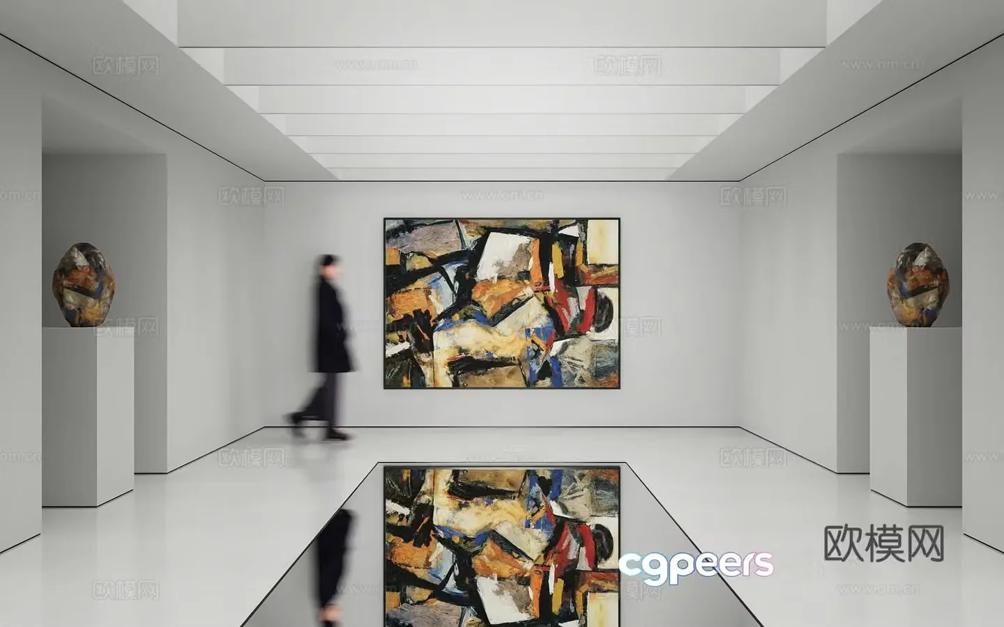 Modern abstract painting Decorative painting Art hanging painting 3d model