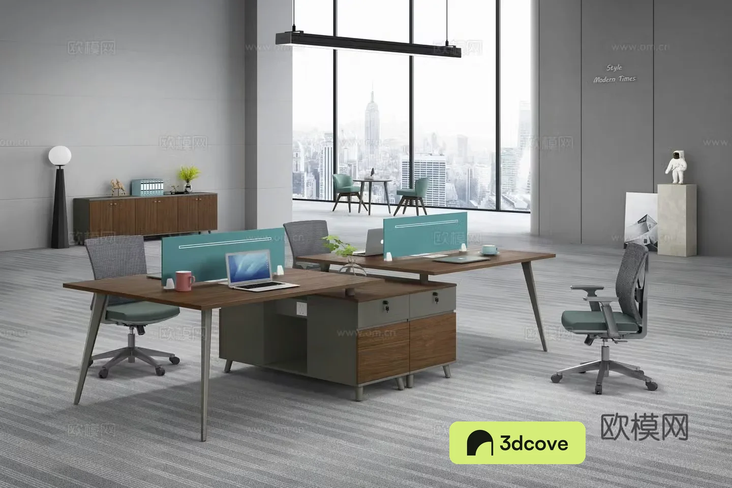 Working equipment office space office area staff desk and chair