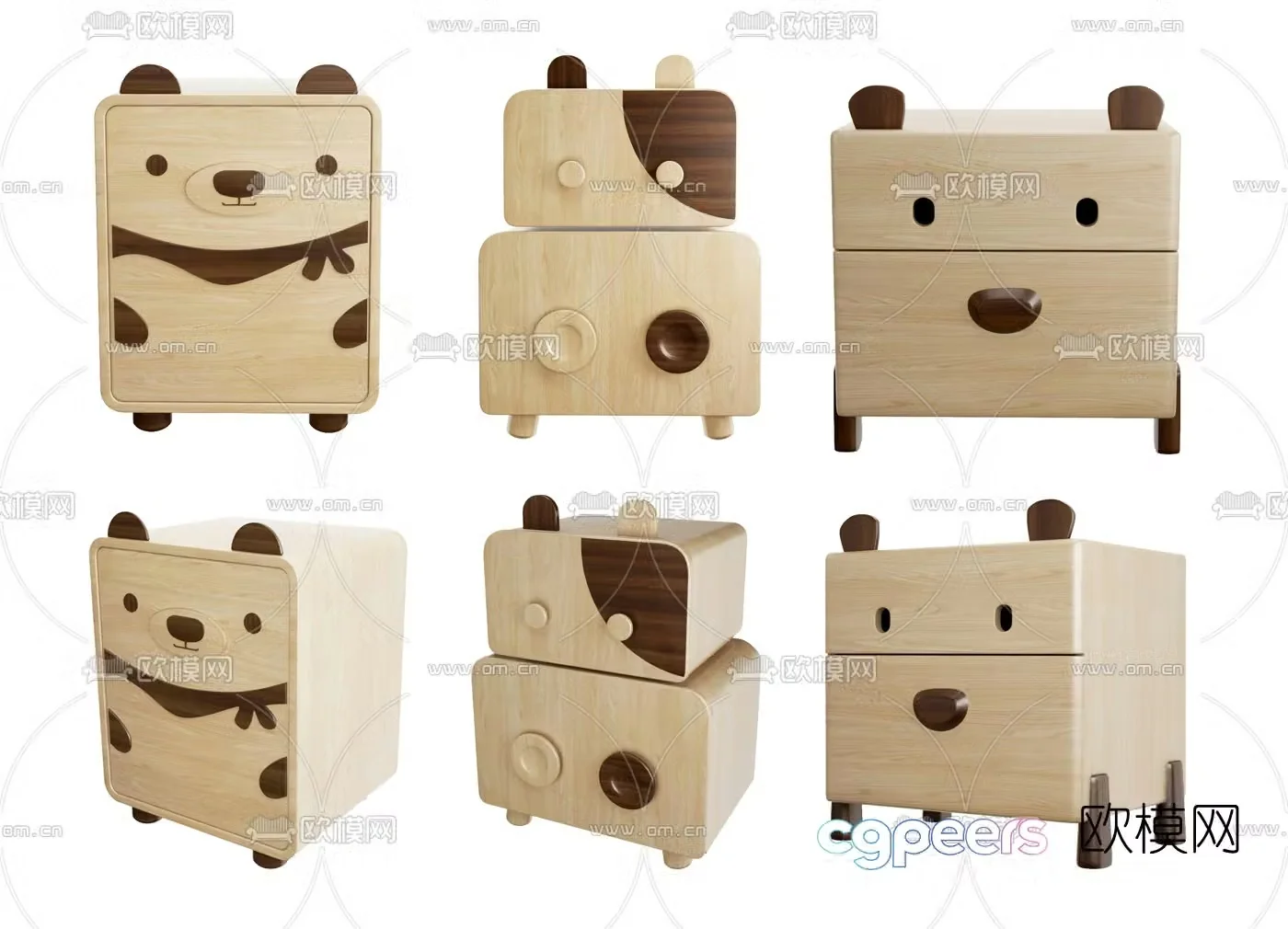 Modern cartoon children’s cabinet 3d model