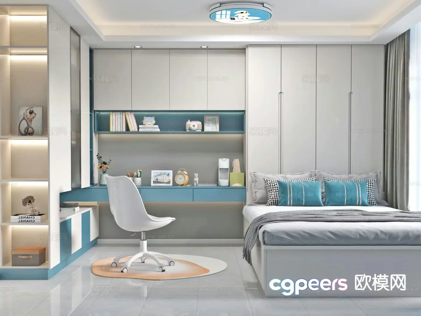 Modern tatami bedroom children’s room 3d model