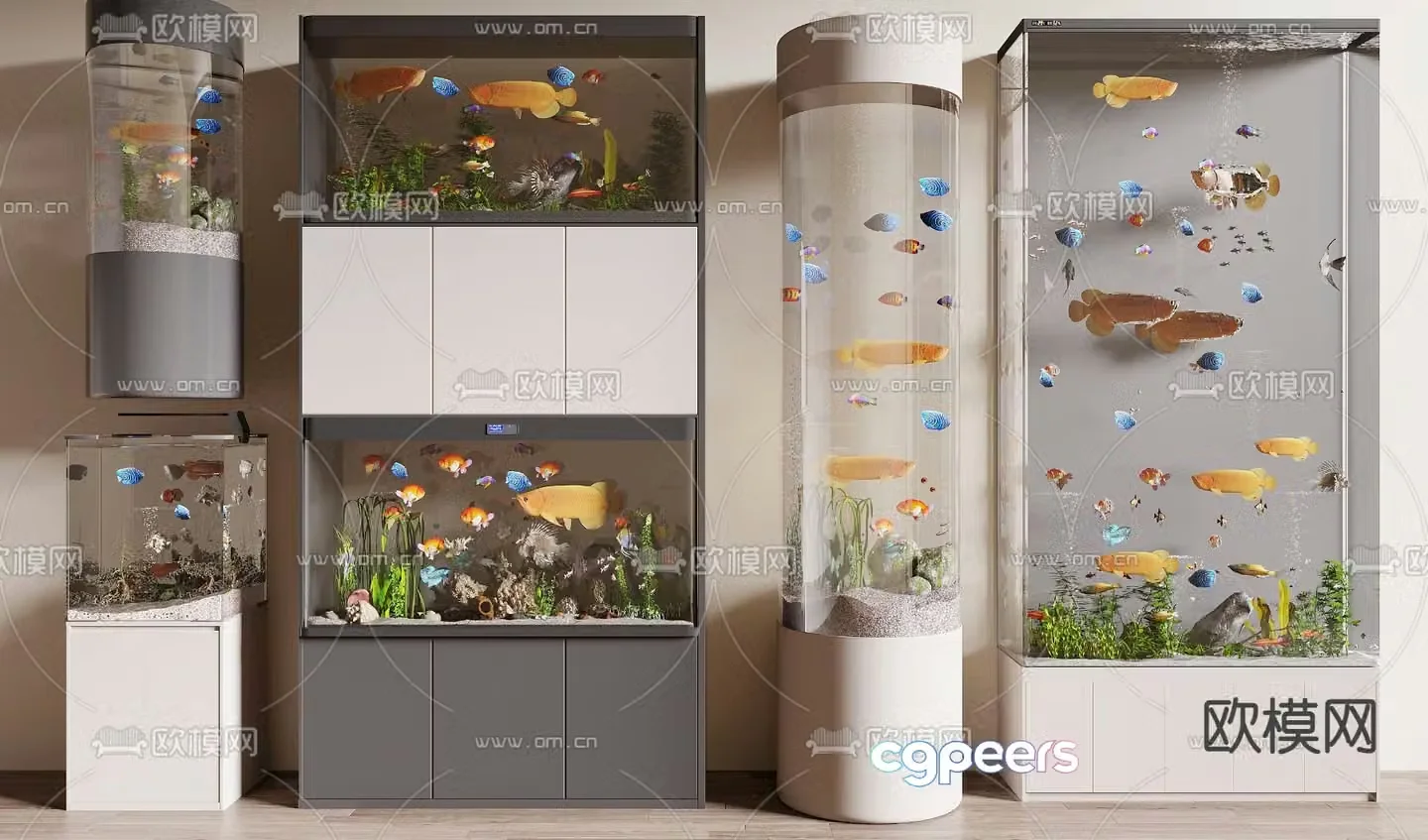 Modern fish tank aquarium 3d model
