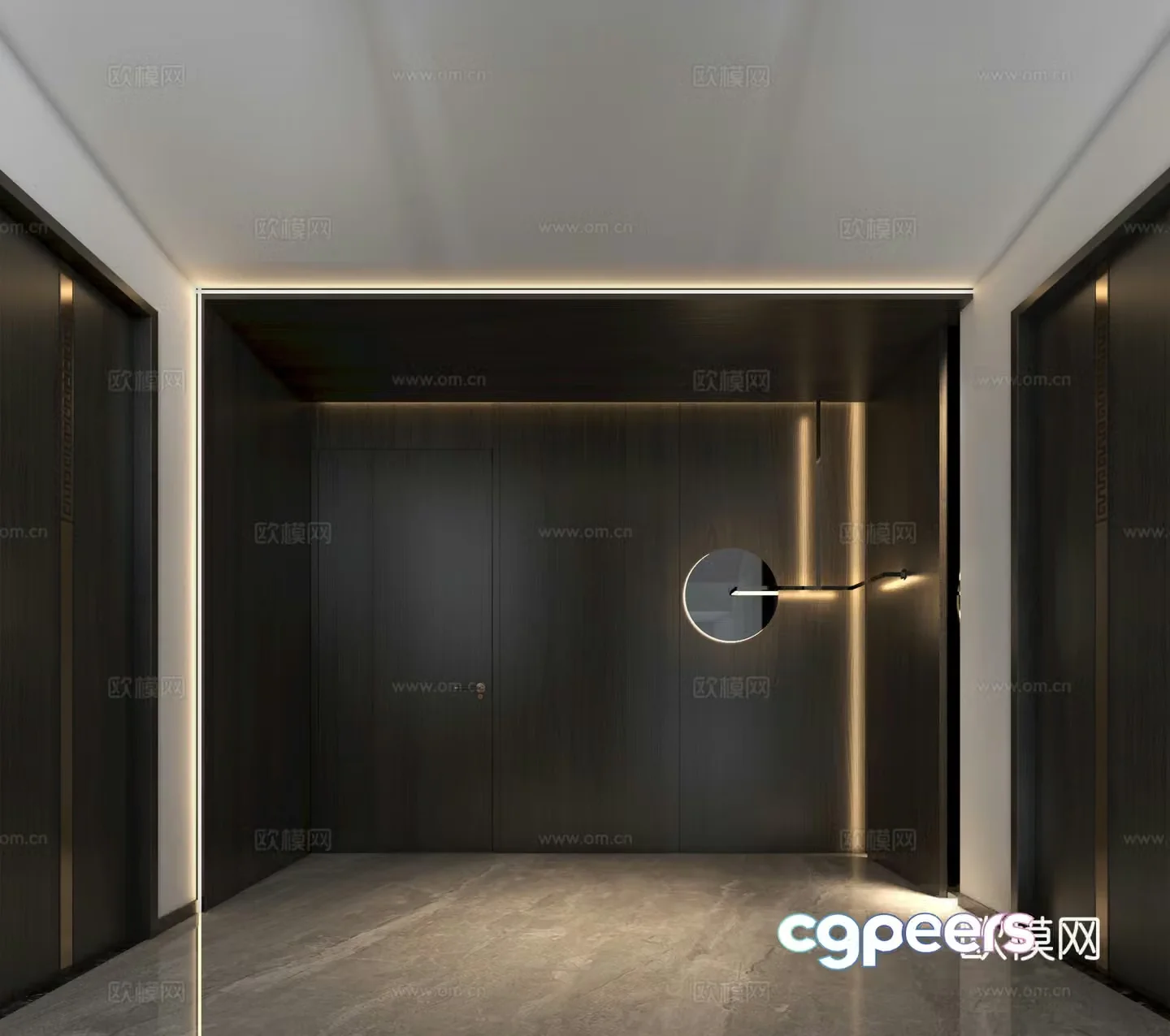 Modern elevator front hall 3d model