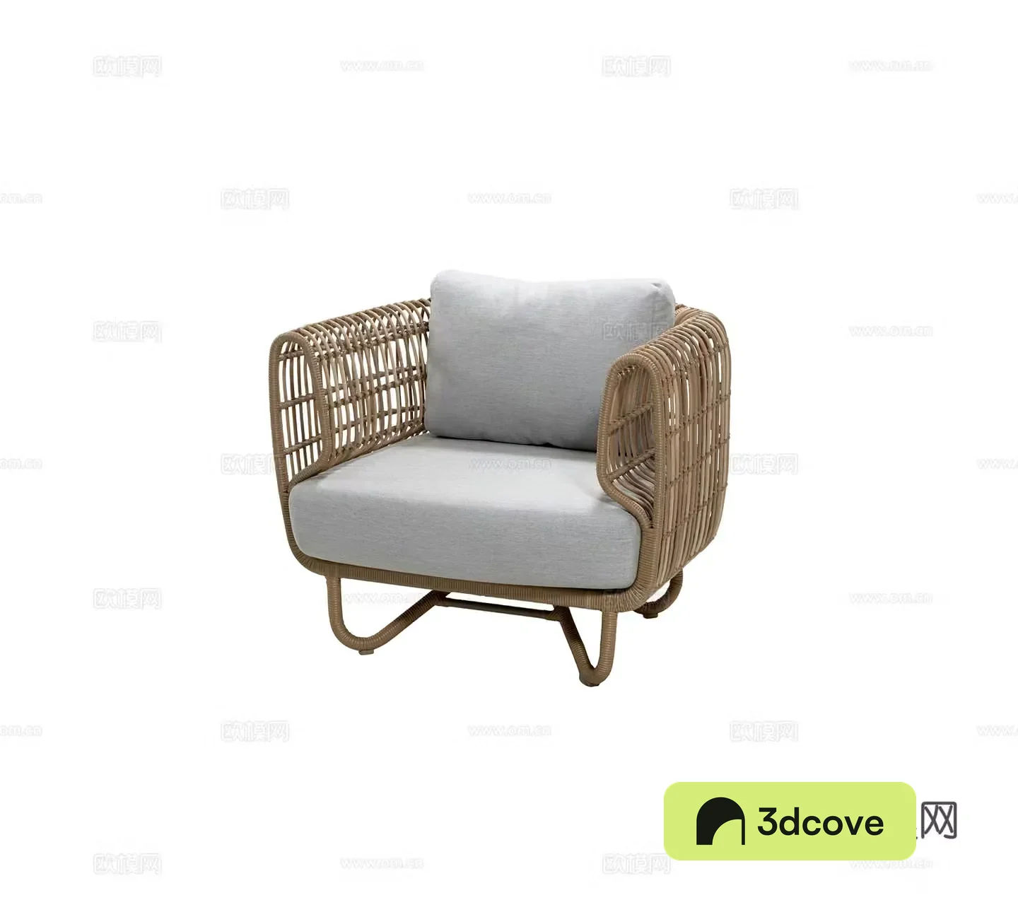 Modern outdoor courtyard garden chair bamboo weaving chair rattan chair Chinese style new Chinese style single sofa chair set