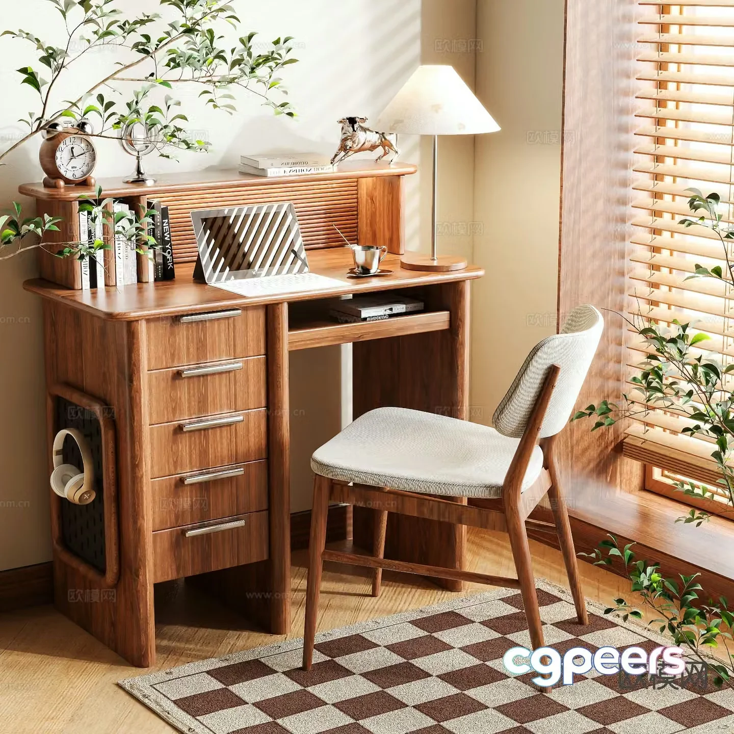Medieval style desk desk 3d model