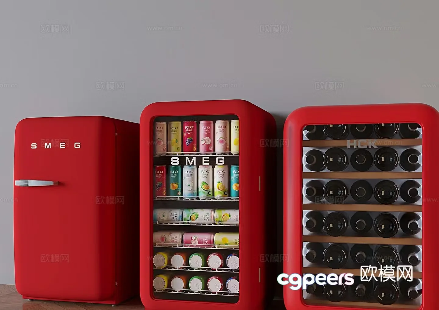 Cold drink cabinet beverage cabinet refrigerated cabinet 3d model