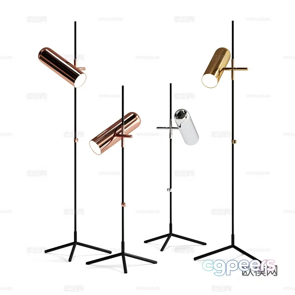 Modern minimalist metal floor lamp 3d model
