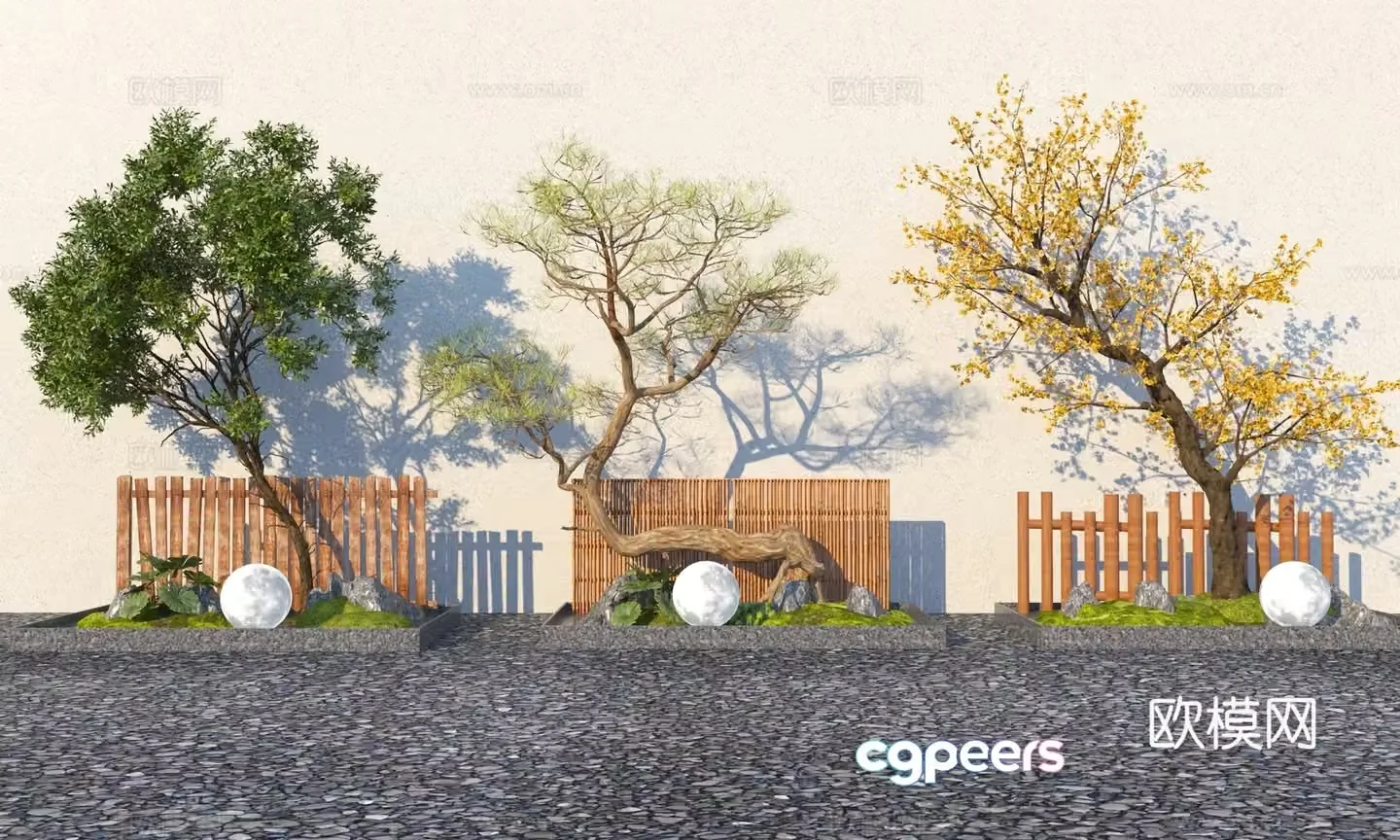 Modern landscape tree 3d model