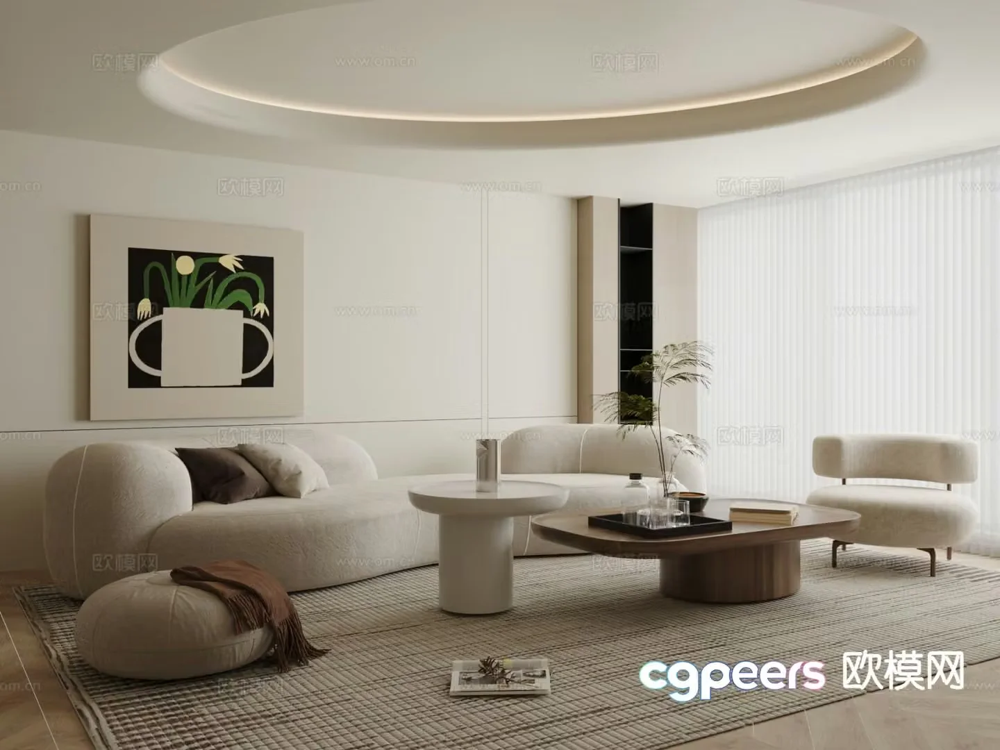 Wabi Sabi modular sofa curved sofa 3d model