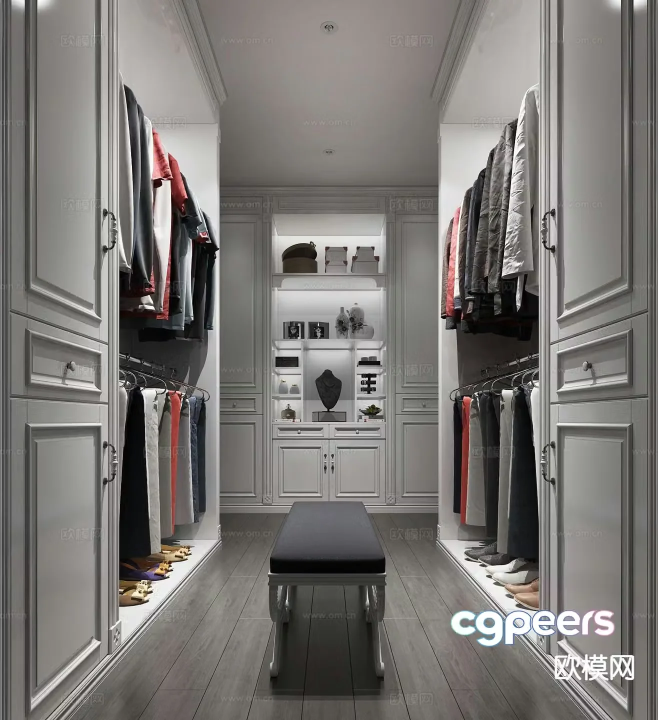 European style cloakroom 3D model