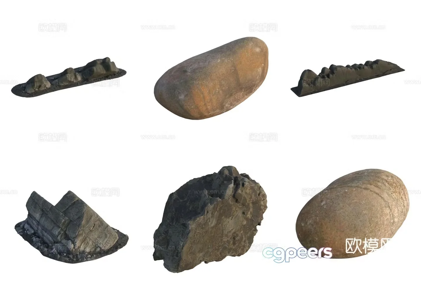 Stone Rock Beach Pebbles 3d Model