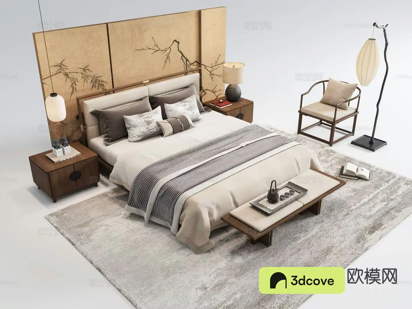 New Chinese style double bed