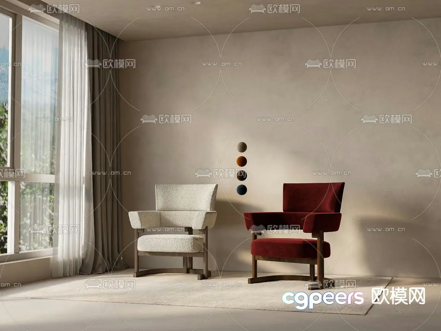 New Chinese style chair leisure chair 3d model