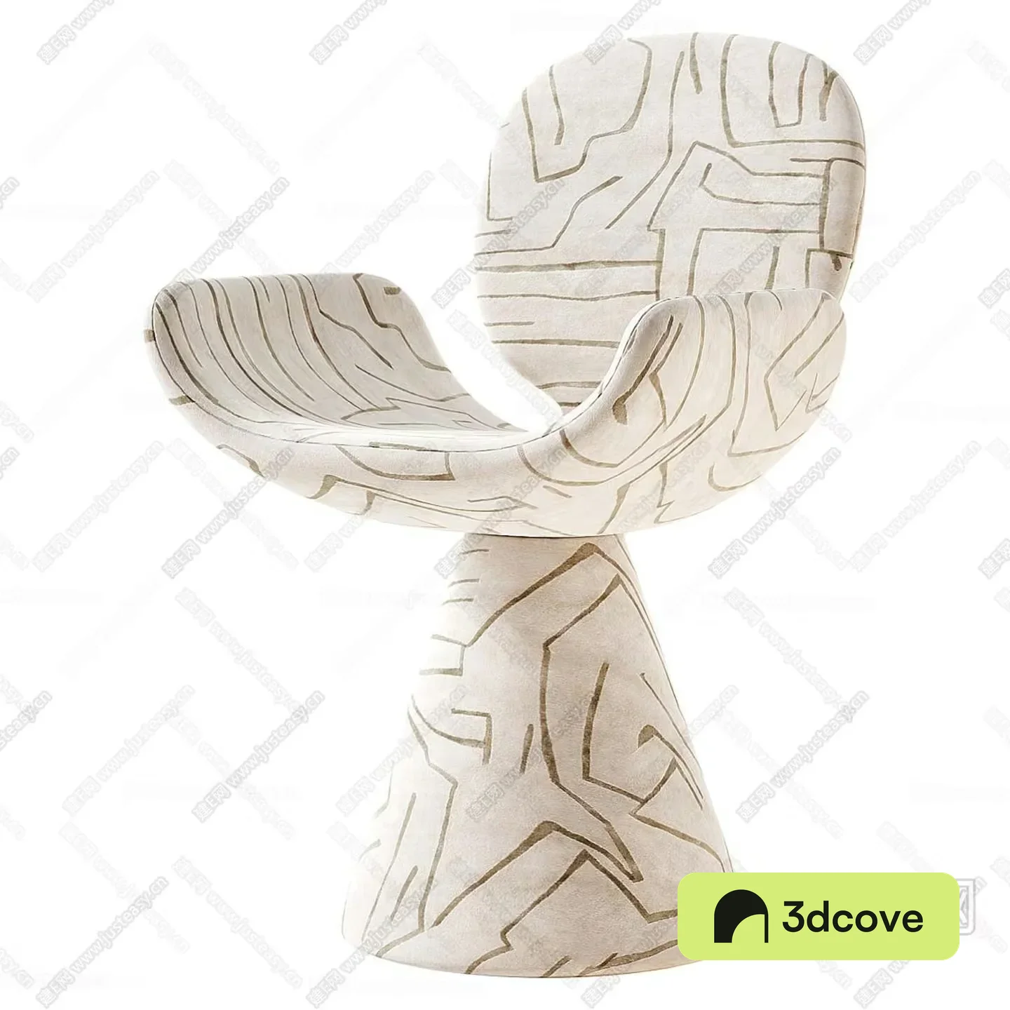 White Abstract Chair