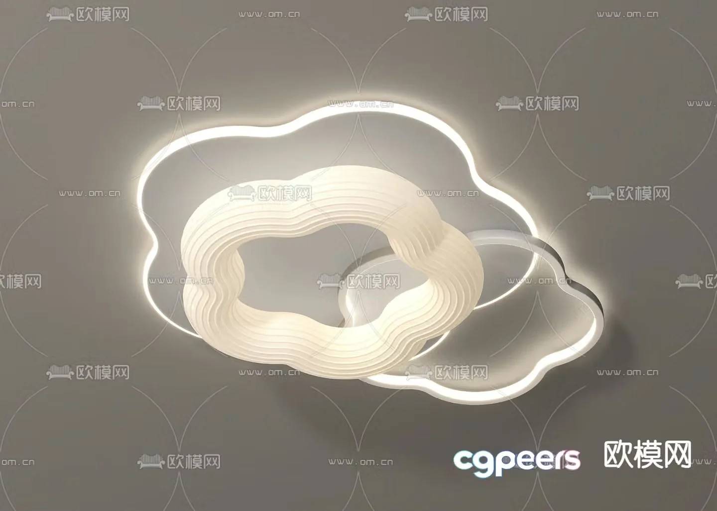 Cream style ceiling lamp petal ceiling lamp 3d model