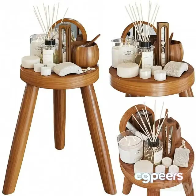 3ds Max Free – Zara home wood stool 02