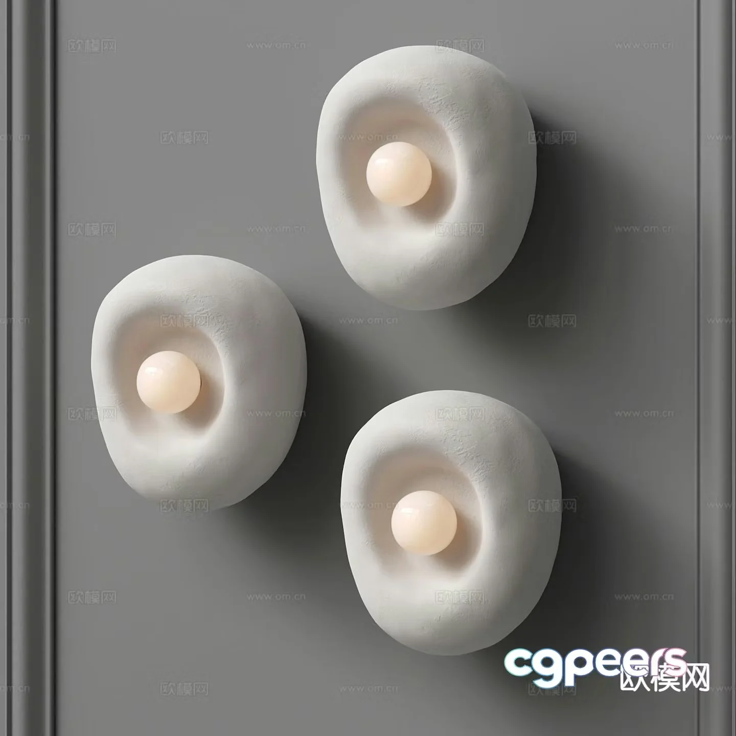 Wabi-sabi style wall lamp 3d model