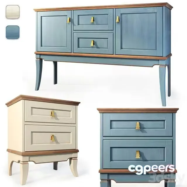 3ds Max Free – Dresser and nightstand Telma, Gomeldrev. Dresser, nightstand