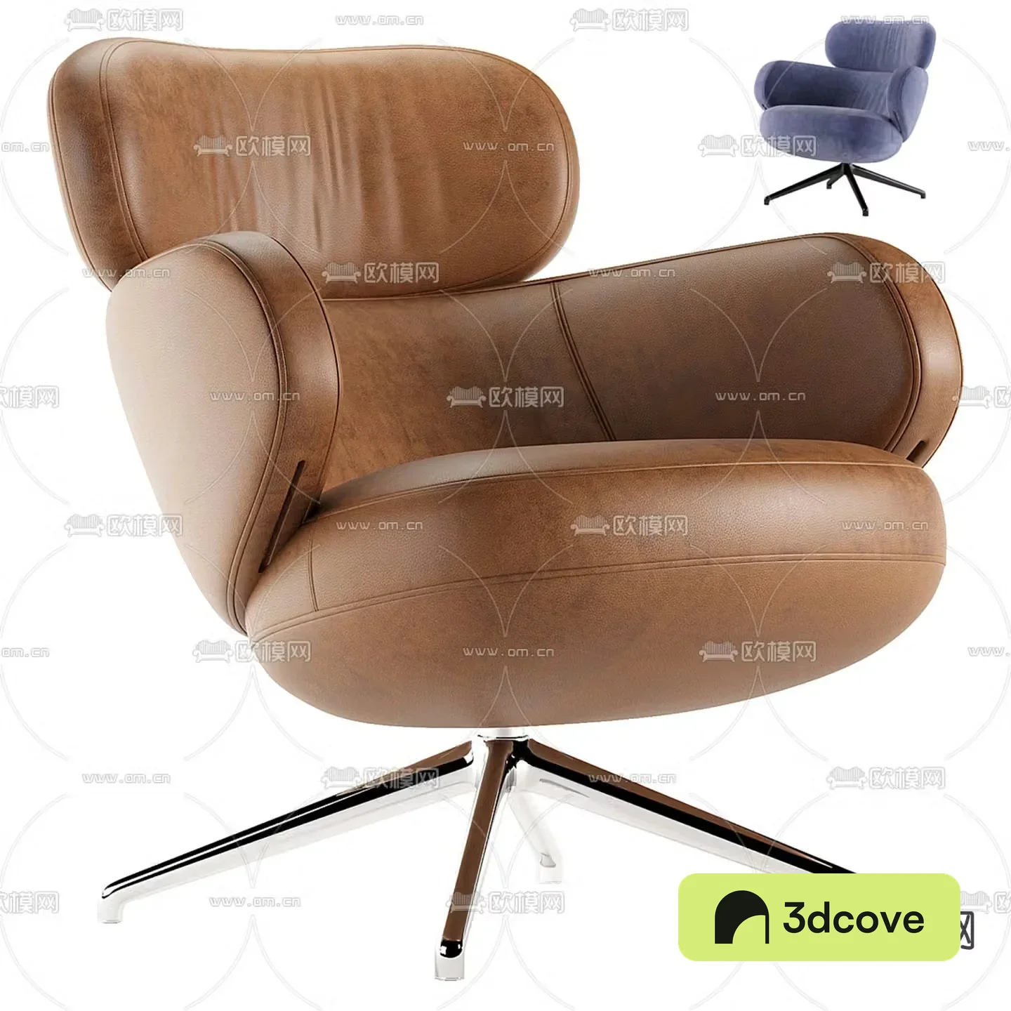 Forte Lounge Chair Leather Chair