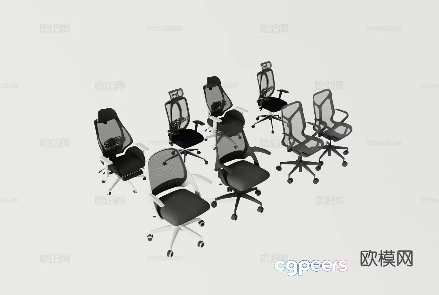 Ergonomic office chair Ergonomic computer chair Breathable office chair Gaming chair 3D model