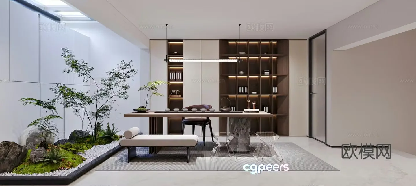 Modern tea room 3d model