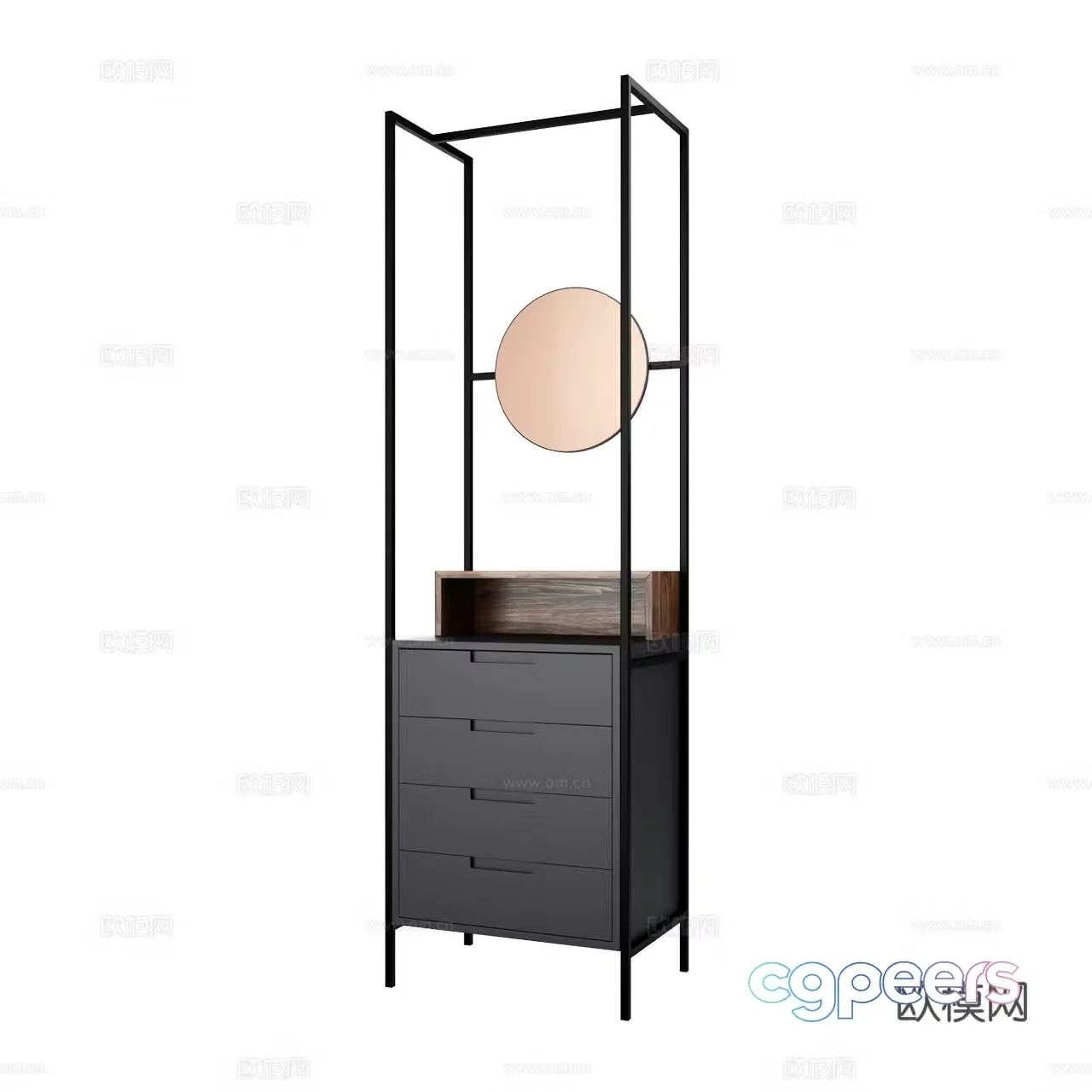 MannMade Retro Decorative Cabinet Mirror Cabinet Chest of Drawer Side Cabinet Chest of Cabinet 3D Model