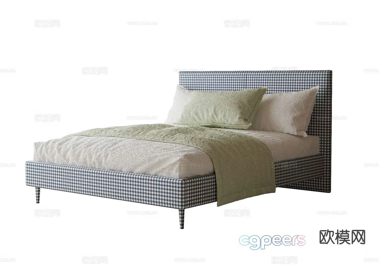 Modern double bed 3d model