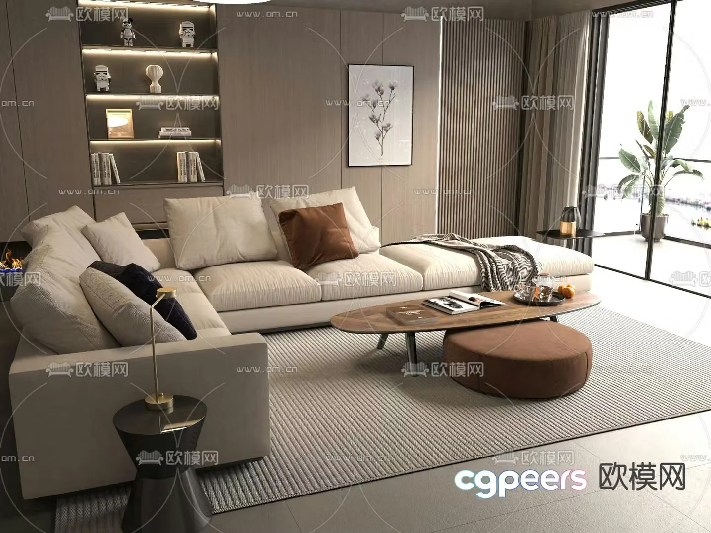 Modern sectional sofa 3d model