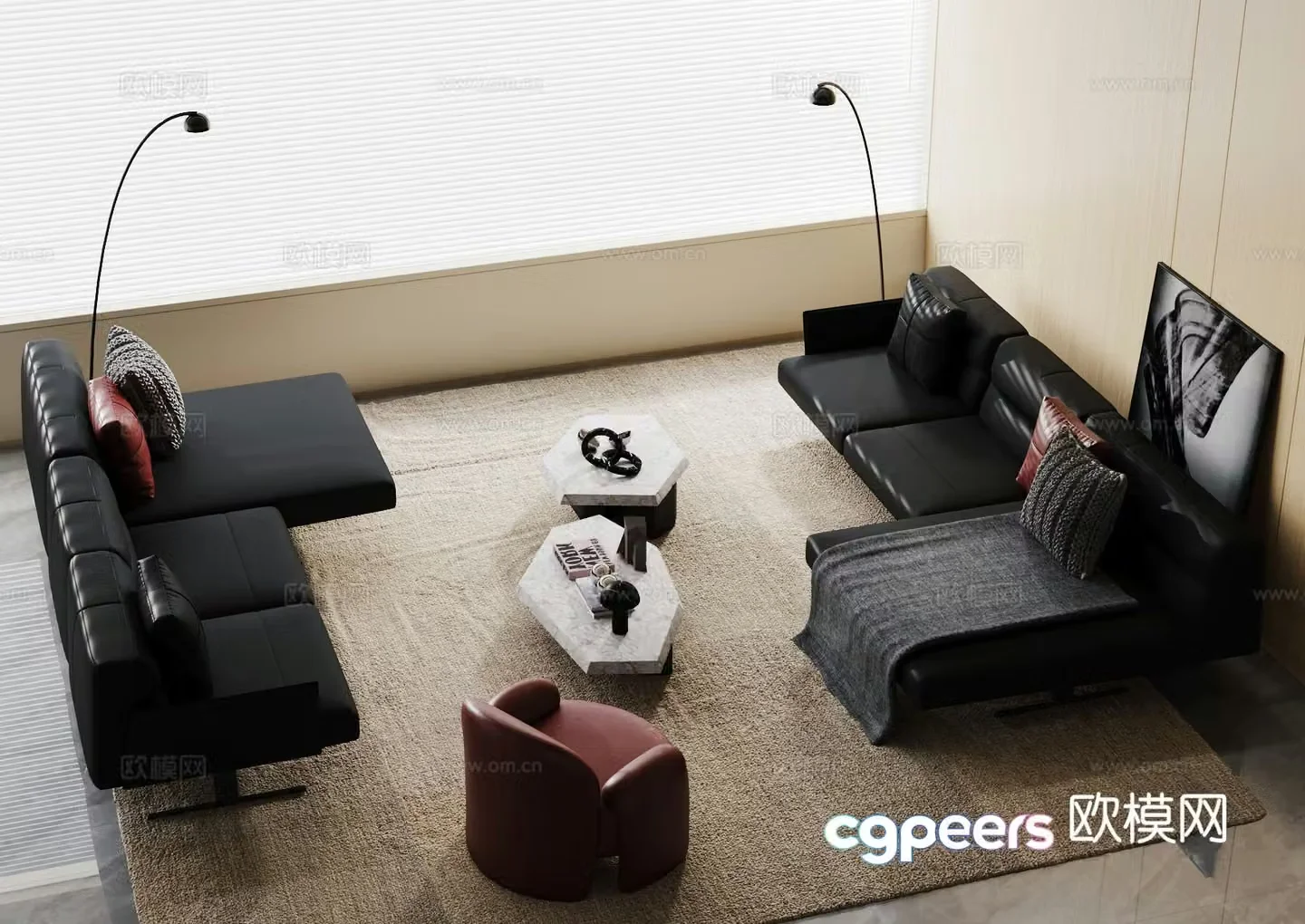 Modern sectional sofa 3d model