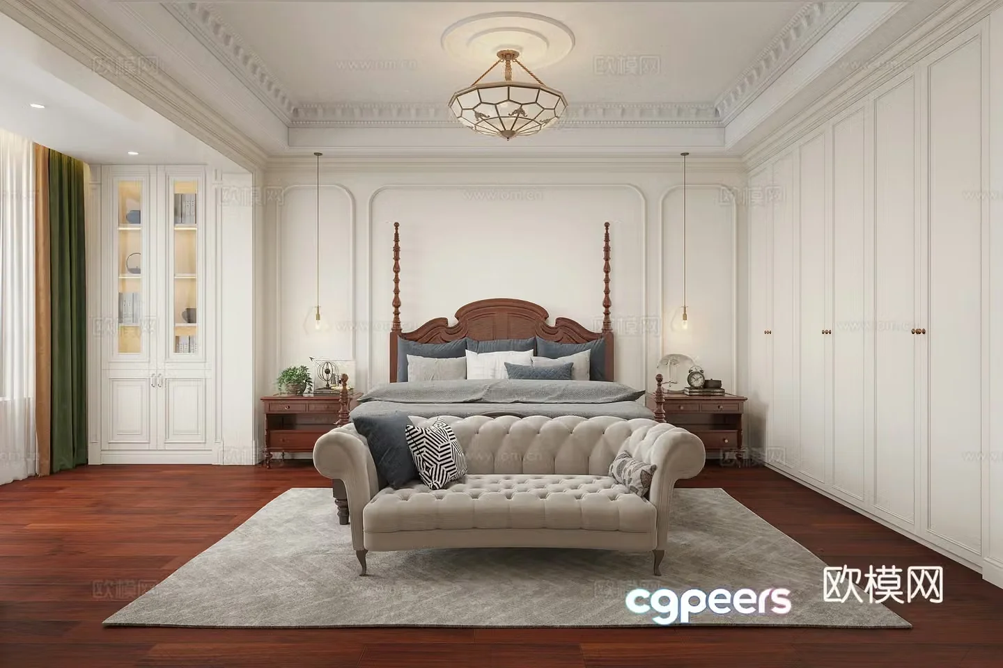 American bedroom 3d model