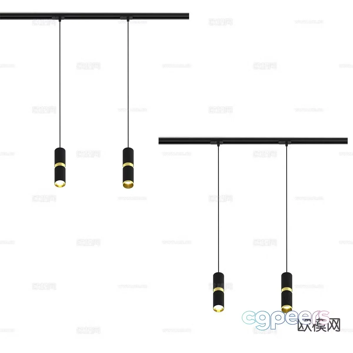 Modern minimalist chandelier 3d model