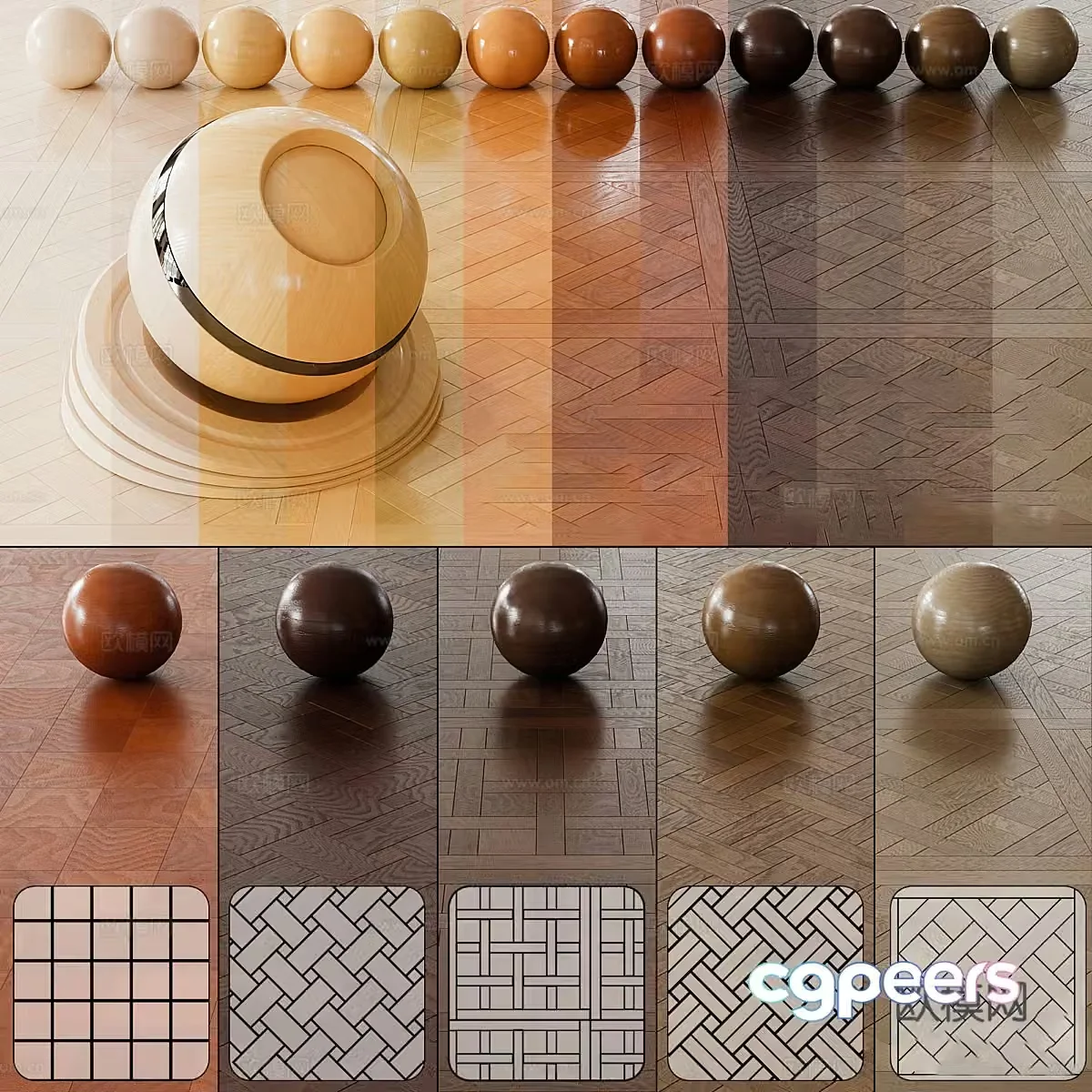 Solid wood floor 3d model