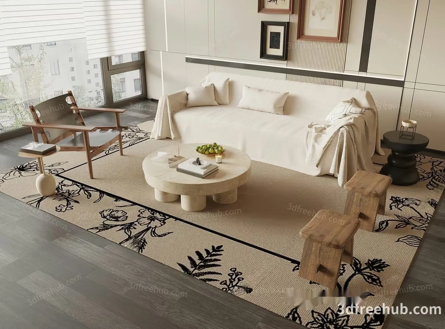 Modern Living Room 3D Model – 20556 – VRAY Render