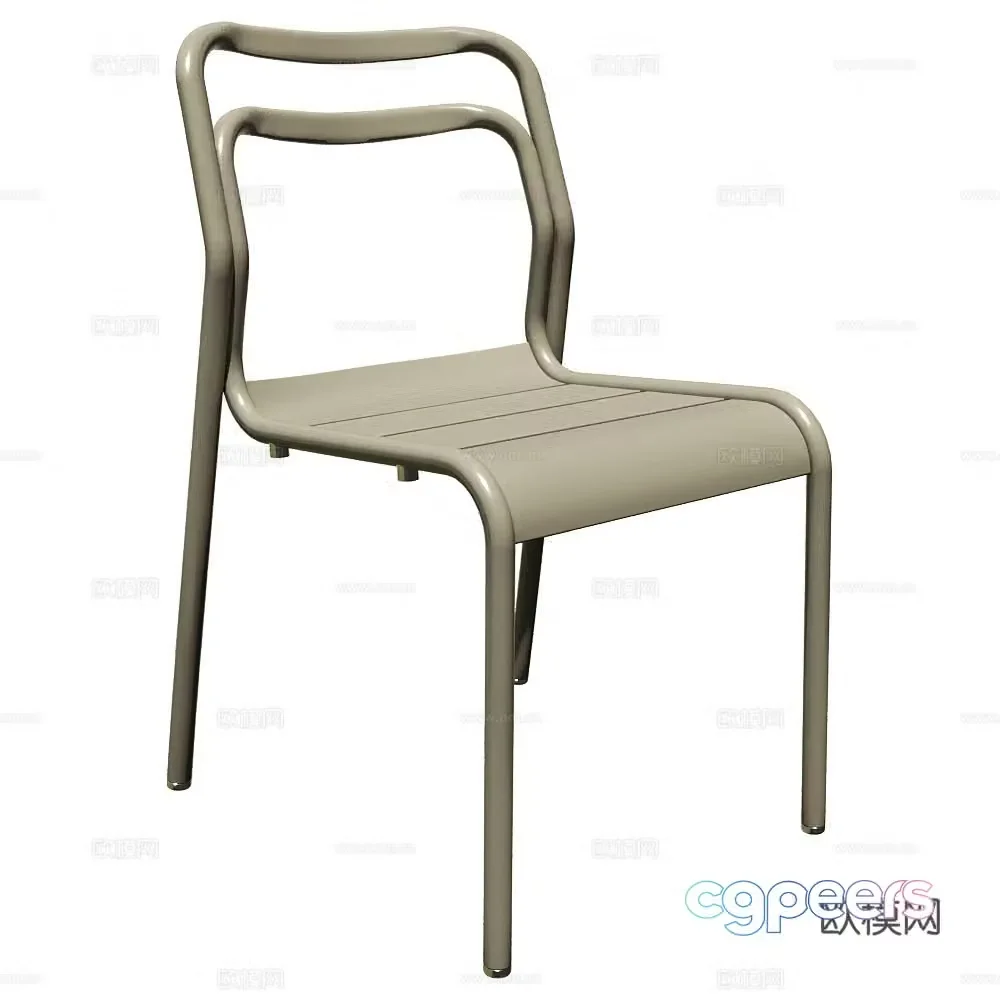 ITF Modern Outdoor Chair Nordic Dining Chair Stainless Steel Chair Iron Chair Dining Chair Single Chair 3D Model