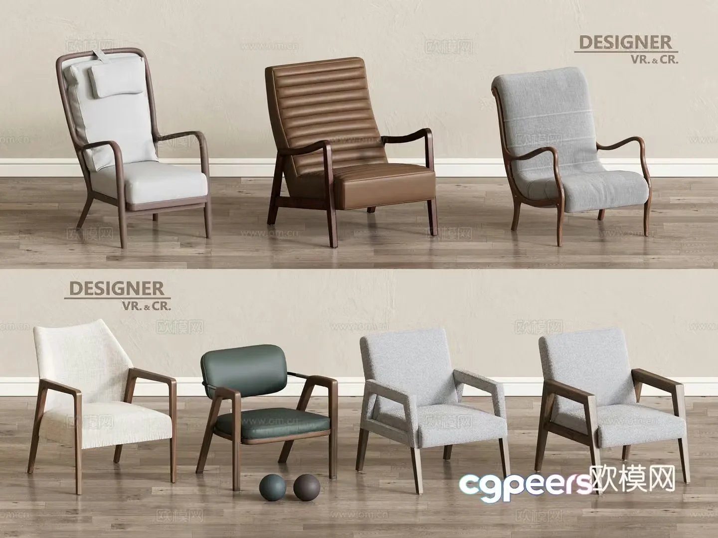 Modern single chair sofa chair leather sofa leisure chair armchair 3d model