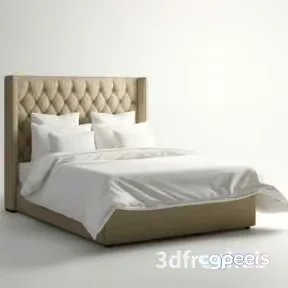 Cozy White Bed 3D Model – 20904 – VRAY Render