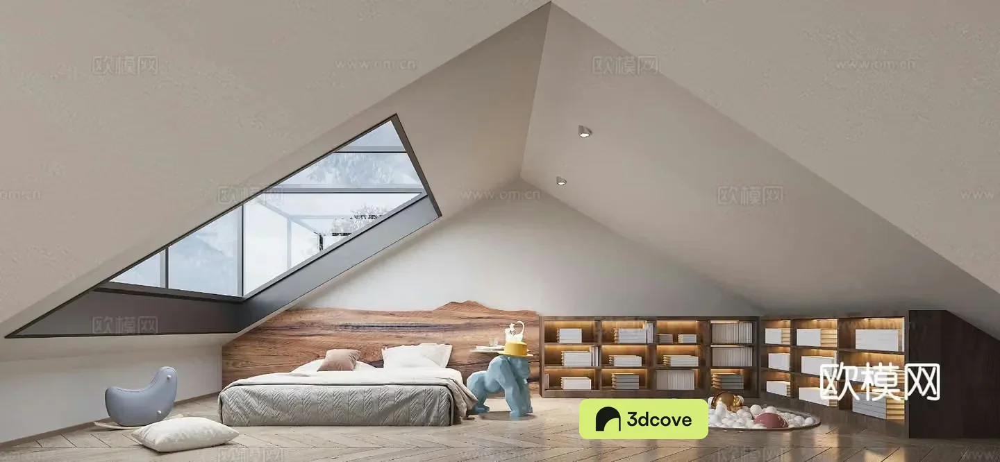 Modern loft bedroom