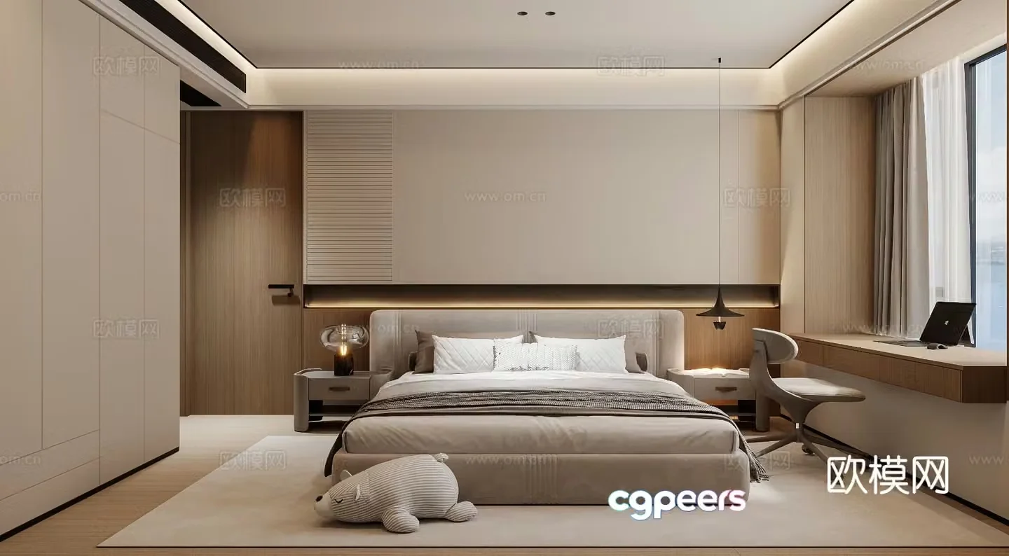Italian style bedroom master bedroom 3d model