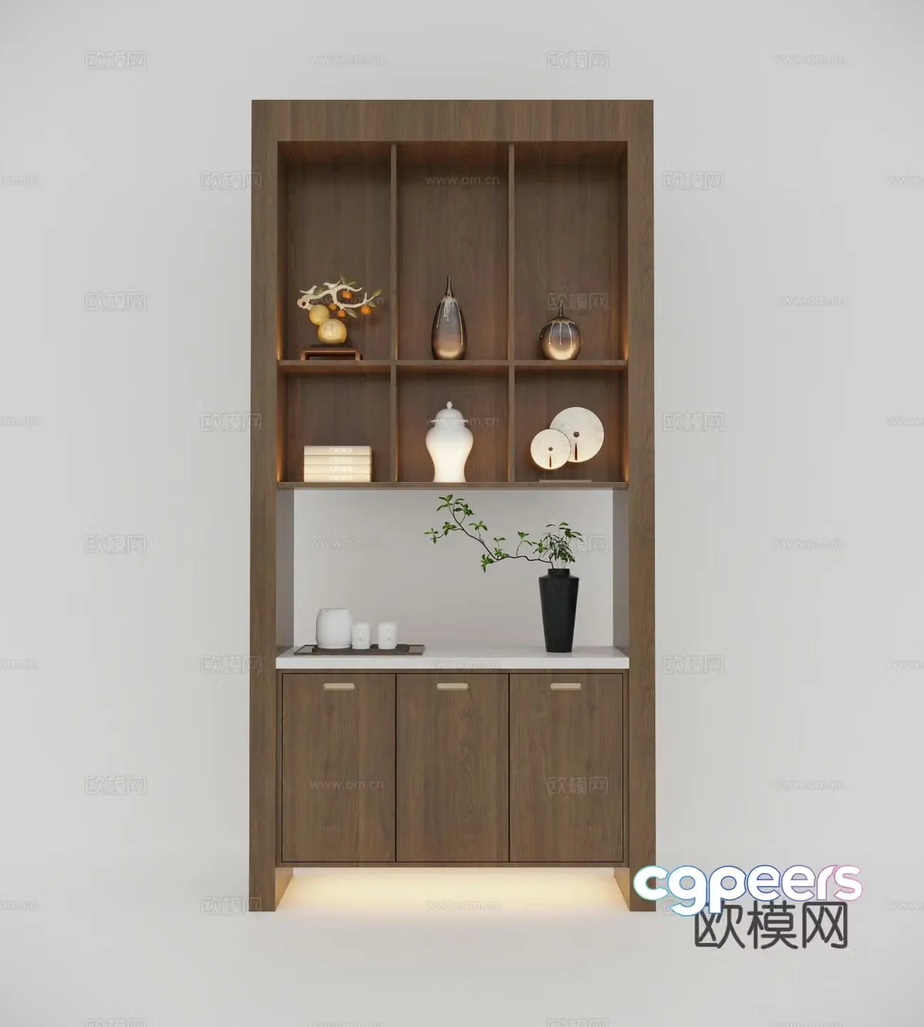 New Chinese style decorative cabinet 3d model
