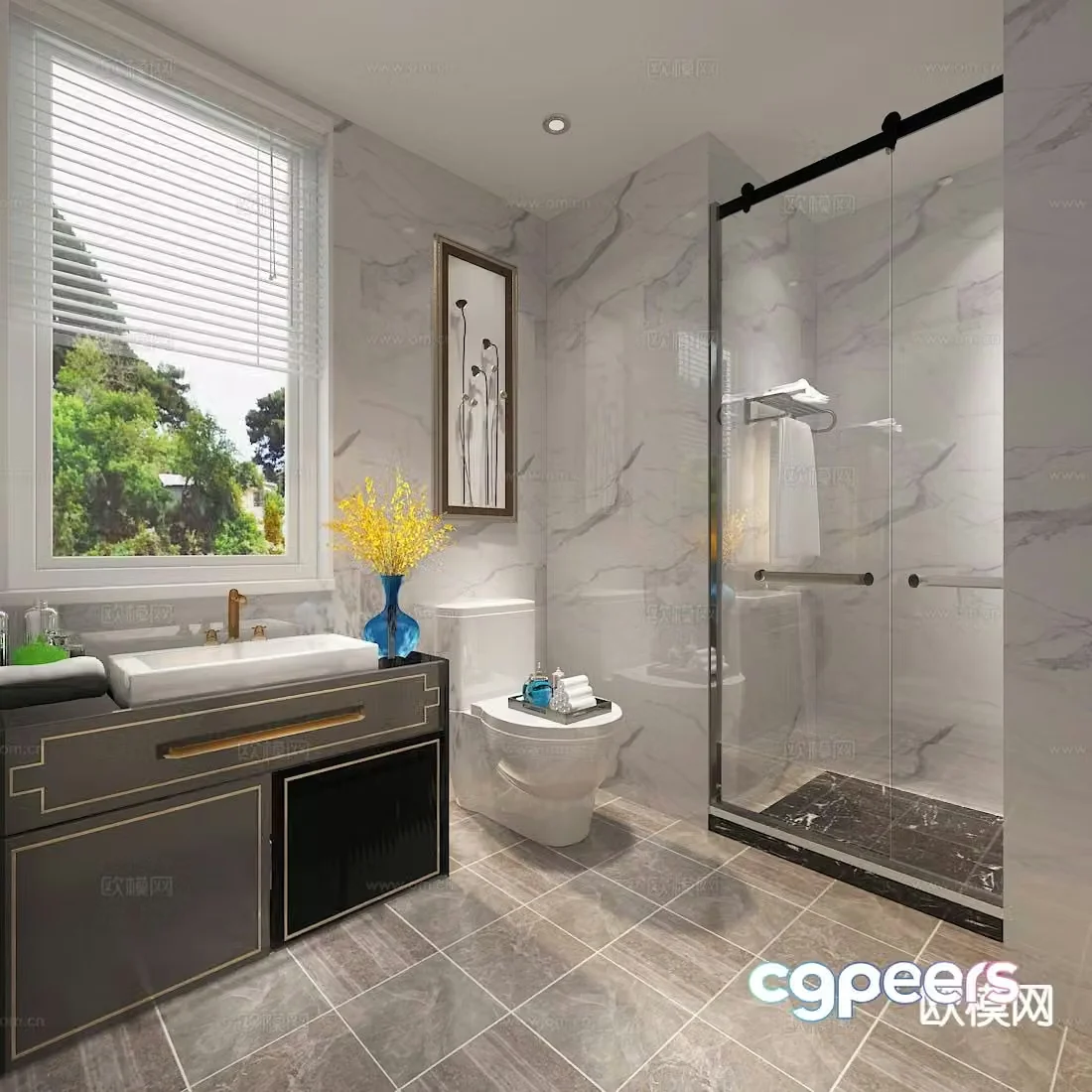 modern bathroom bathroom toilet 3d model