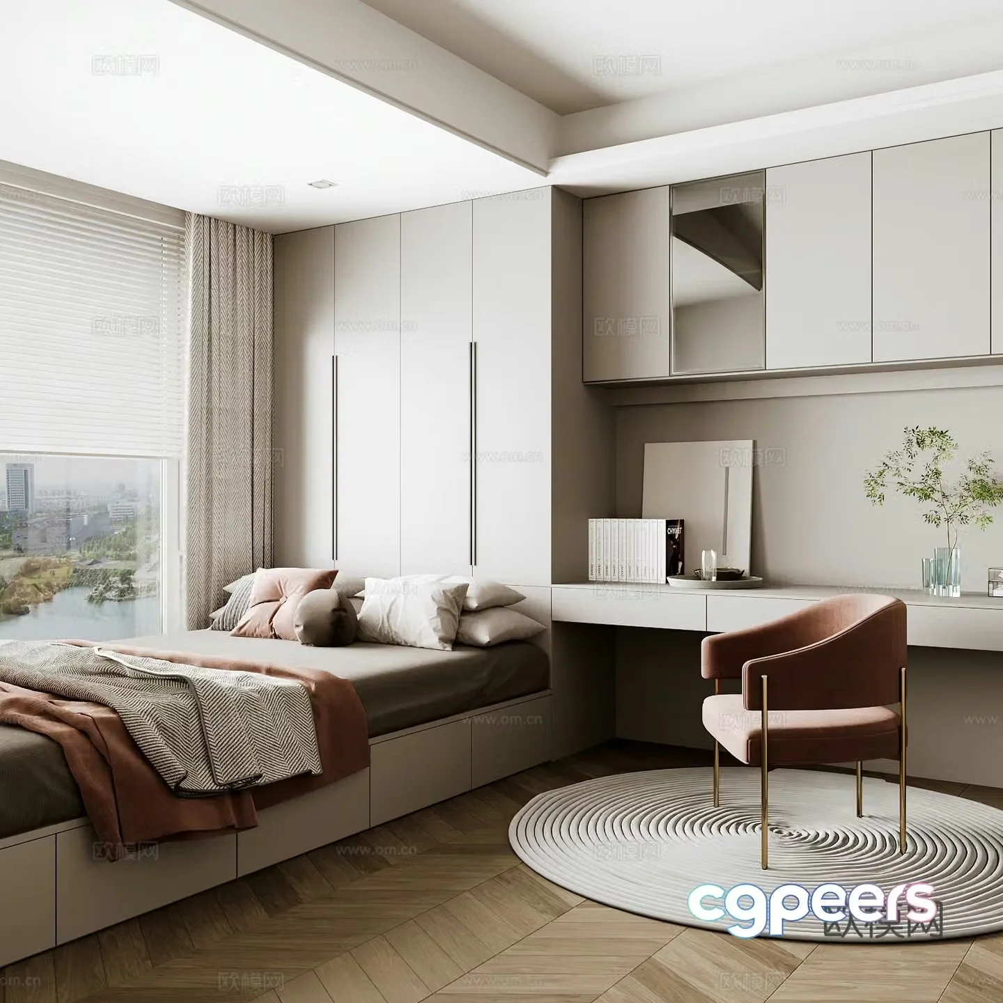 Modern home bedroom Modern bedroom Italian bedroom Simple bedroom Italian bed 3d model