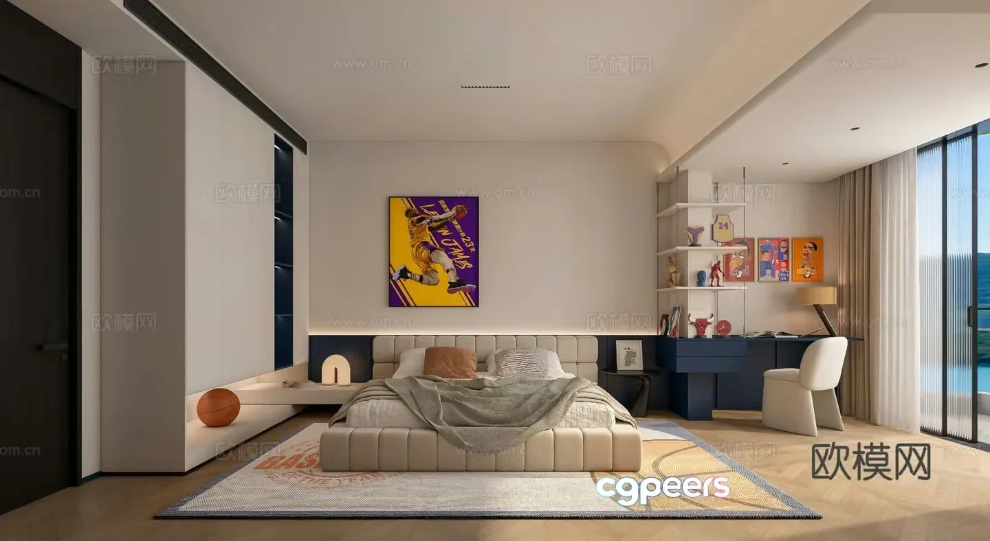 Modern children’s room boy’s room 3d model